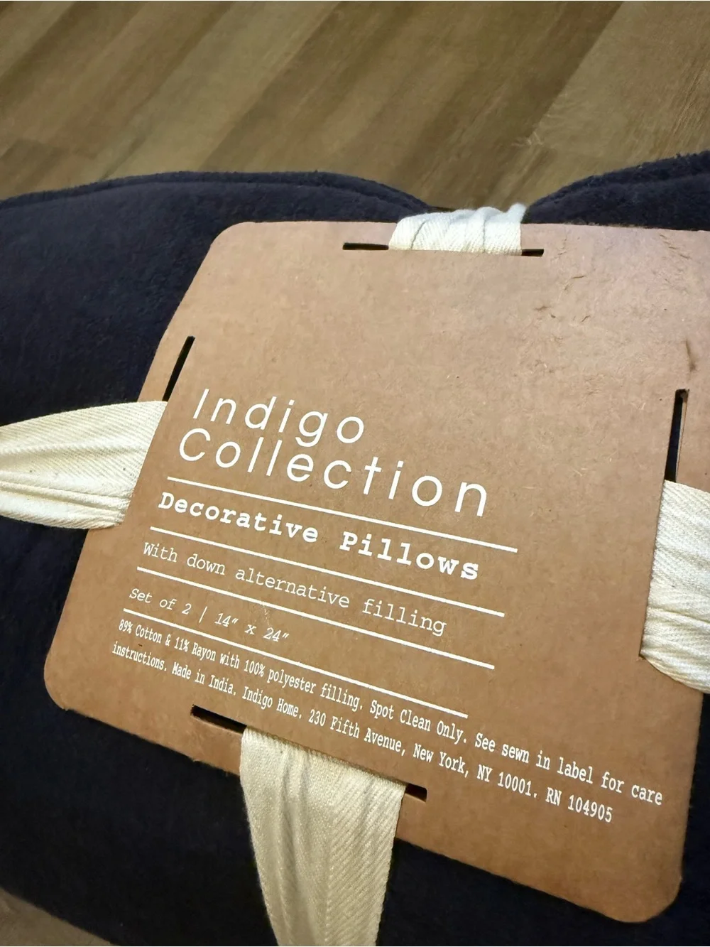 Indigo Collection Decorative Pillow Set of 2 - Navy